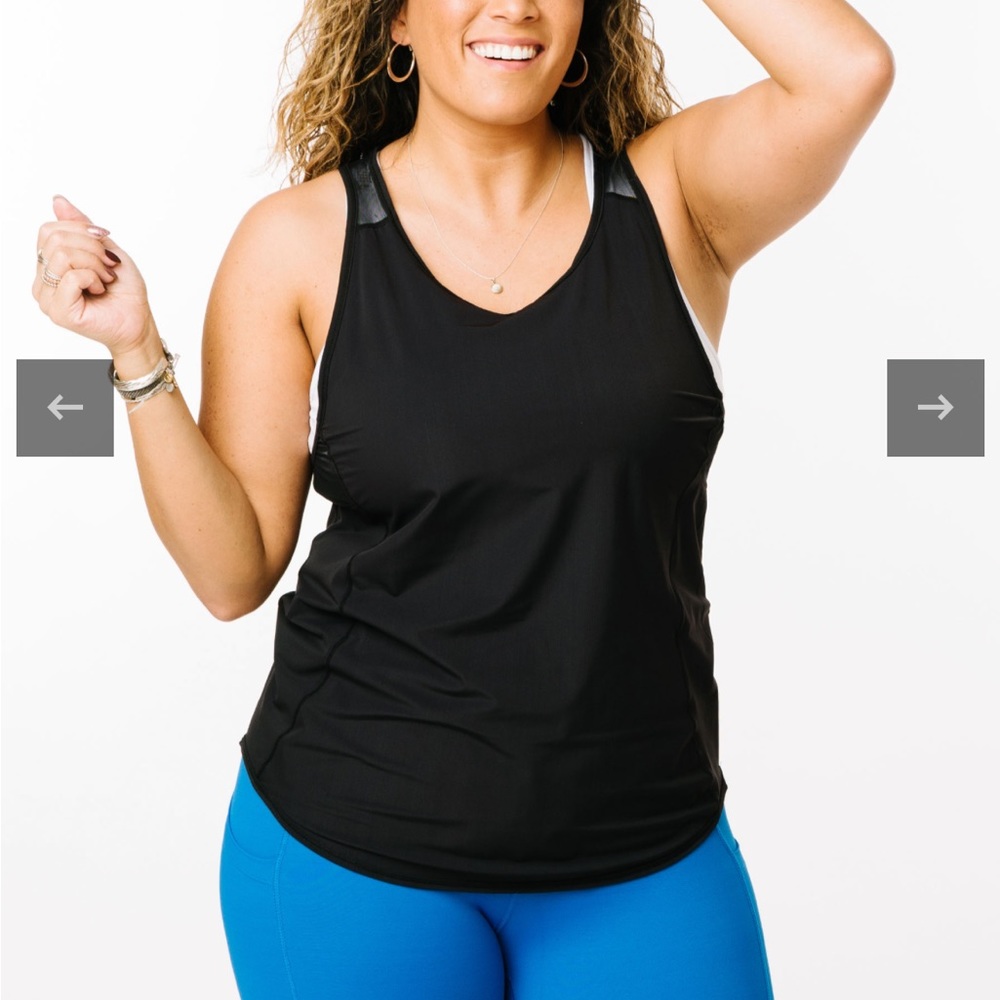 Zyia Black Panel Mesh Tank